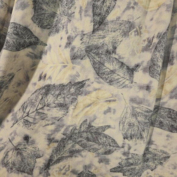 Vintage Leaf Print Patterned Short Sleeve Button Down Shirt Made in Korea - Picture 3 of 6